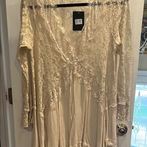 Blue B Elegant Cream Lace Dress/Top